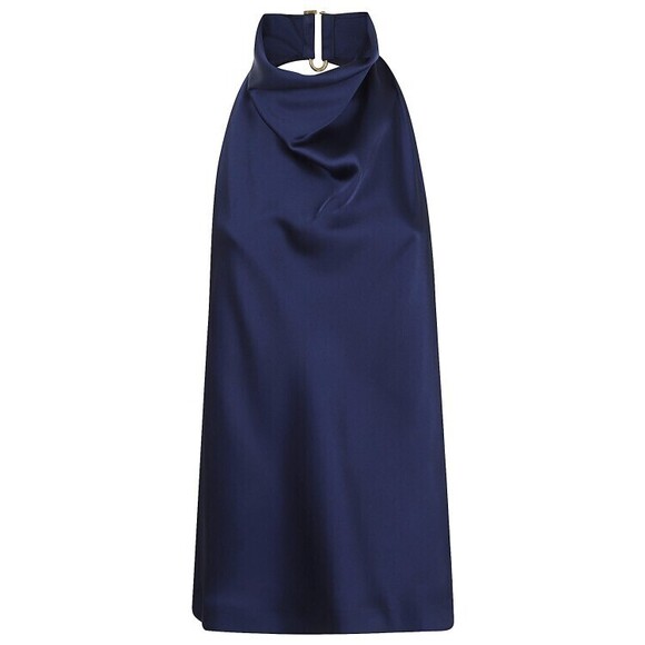 Stella Mccartney Sleeveless Satin-Effect Top With Draped Cowl Neckline - NWT